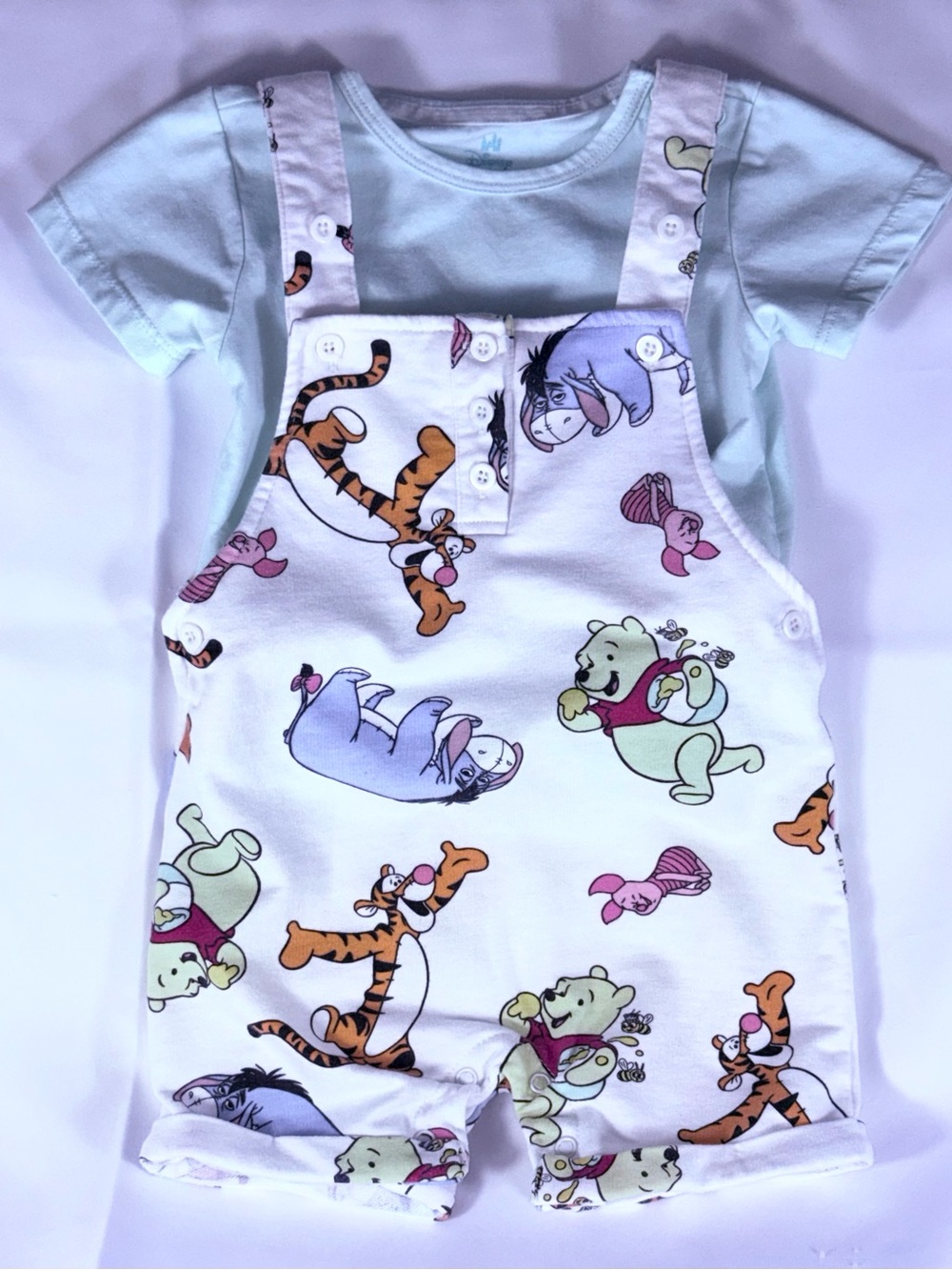 Disney Baby 18M Winnie-the-Pooh & Friends Unisex Toddler Matching Shortalls Set